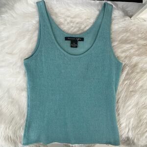 NEW Emma Sofia Cashmere Vintage Classic Layering Semi Sheer Tank Sweater XS NWOT